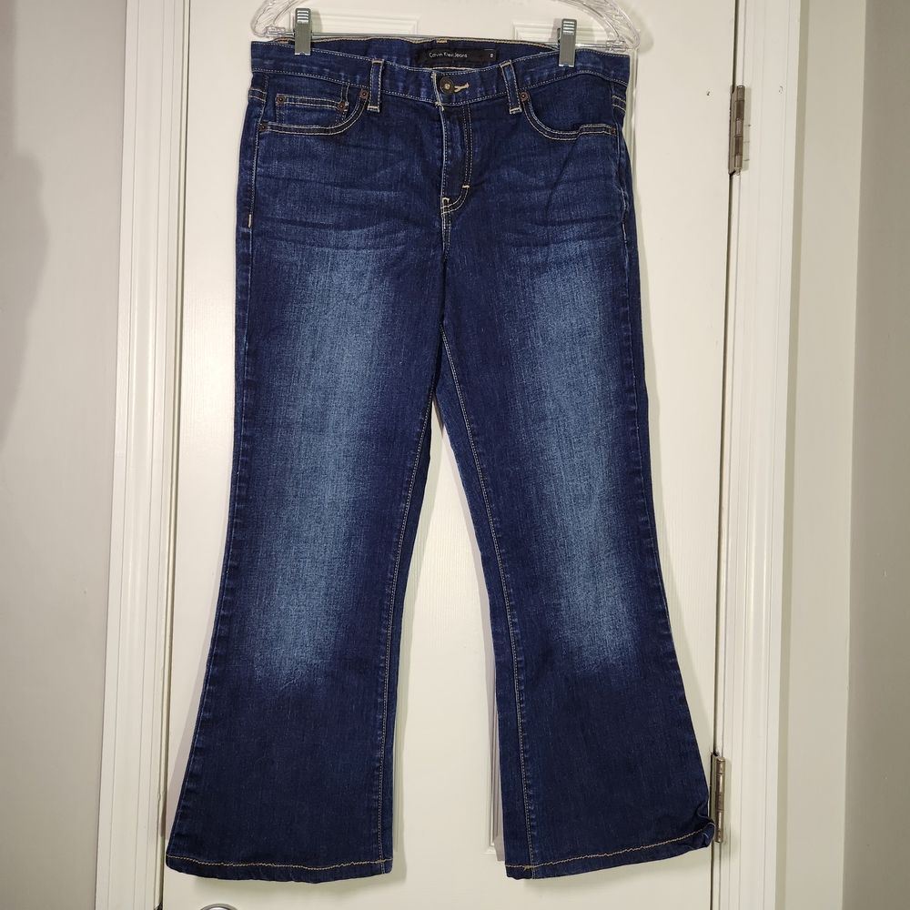 Calvin Klein Jeans Dark Blue Flare Stretch Women's 10 x 30